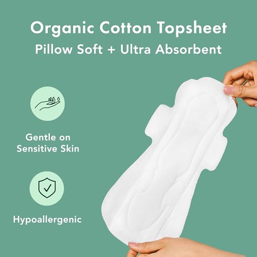 Organic Cotton Cover Unscented Ultra Thin Pads (Overnight, 40 Count) P1296