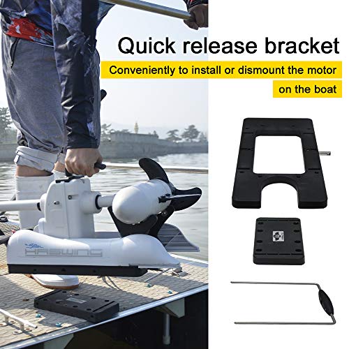 White 12V 55LBS 48inch Bow Mount Trolling Motor with Remote Control B45596
