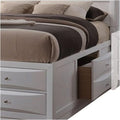 White Queen Size Wooden Storage Bed with Eight Drawers M934