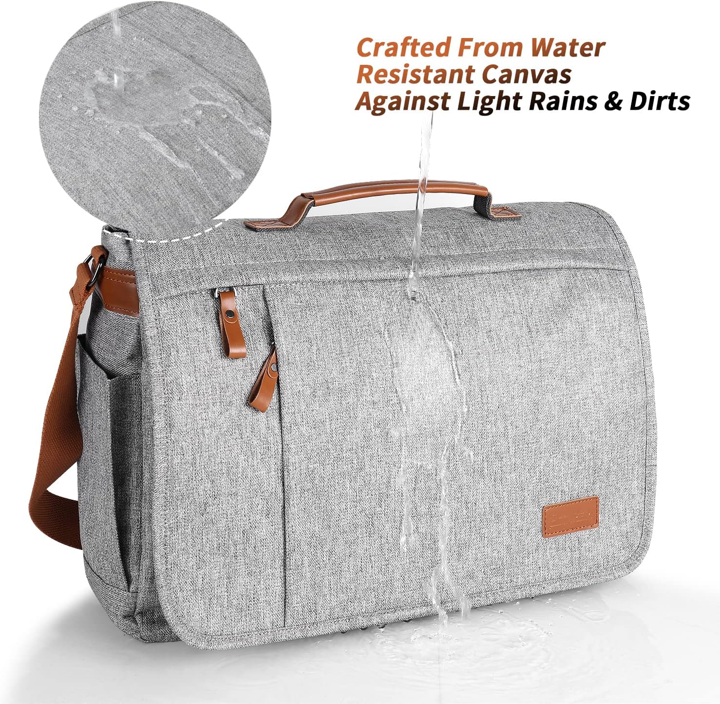 Light Grey Canvas Messenger Bag 17-17.3 Inch K567905