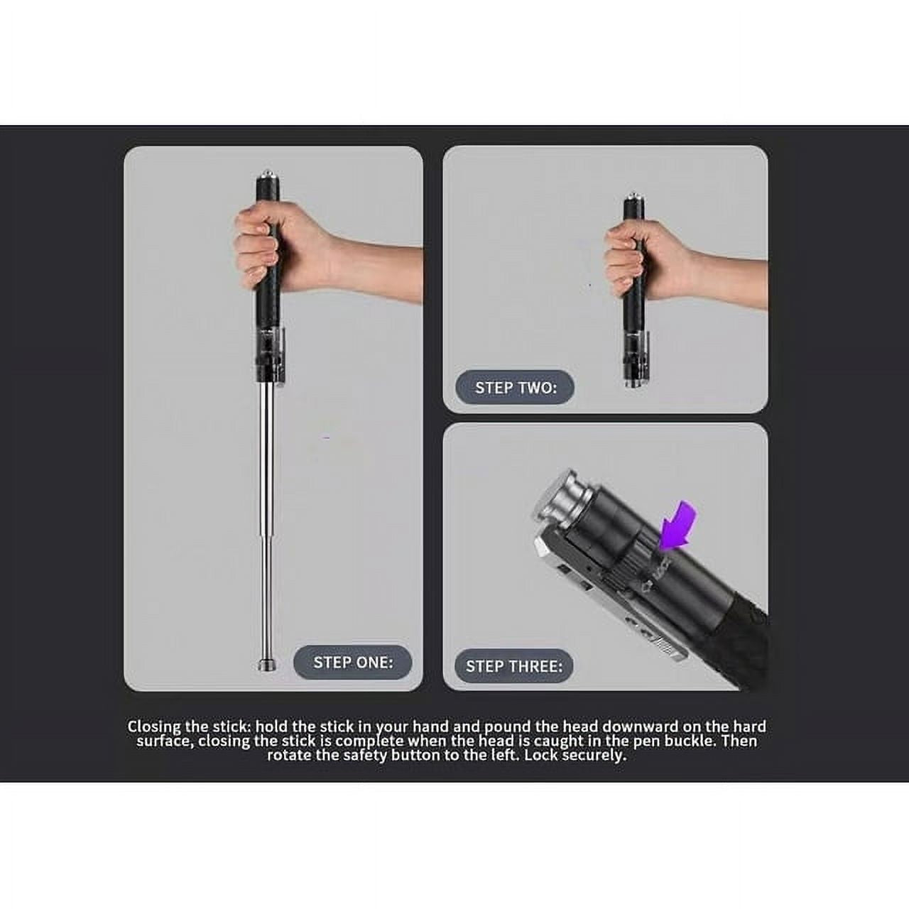 Enhanced Automatic Retractable Hiking Stick 3 Sections Trekking Poles with Sleeves and Tail Ropes Non-Slip Q131