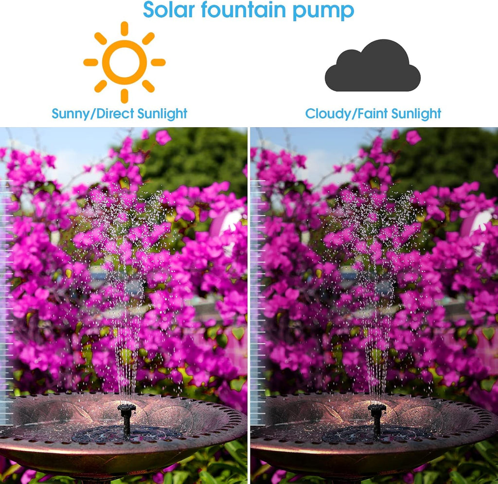 3.5W Solar Fountain Pump with 1500mAh Battery and 6 Nozzles Z764912