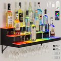 3-Tier 40-inch Acrylic Liquor Bottle Display Shelf with Wine Holder Slots L338816