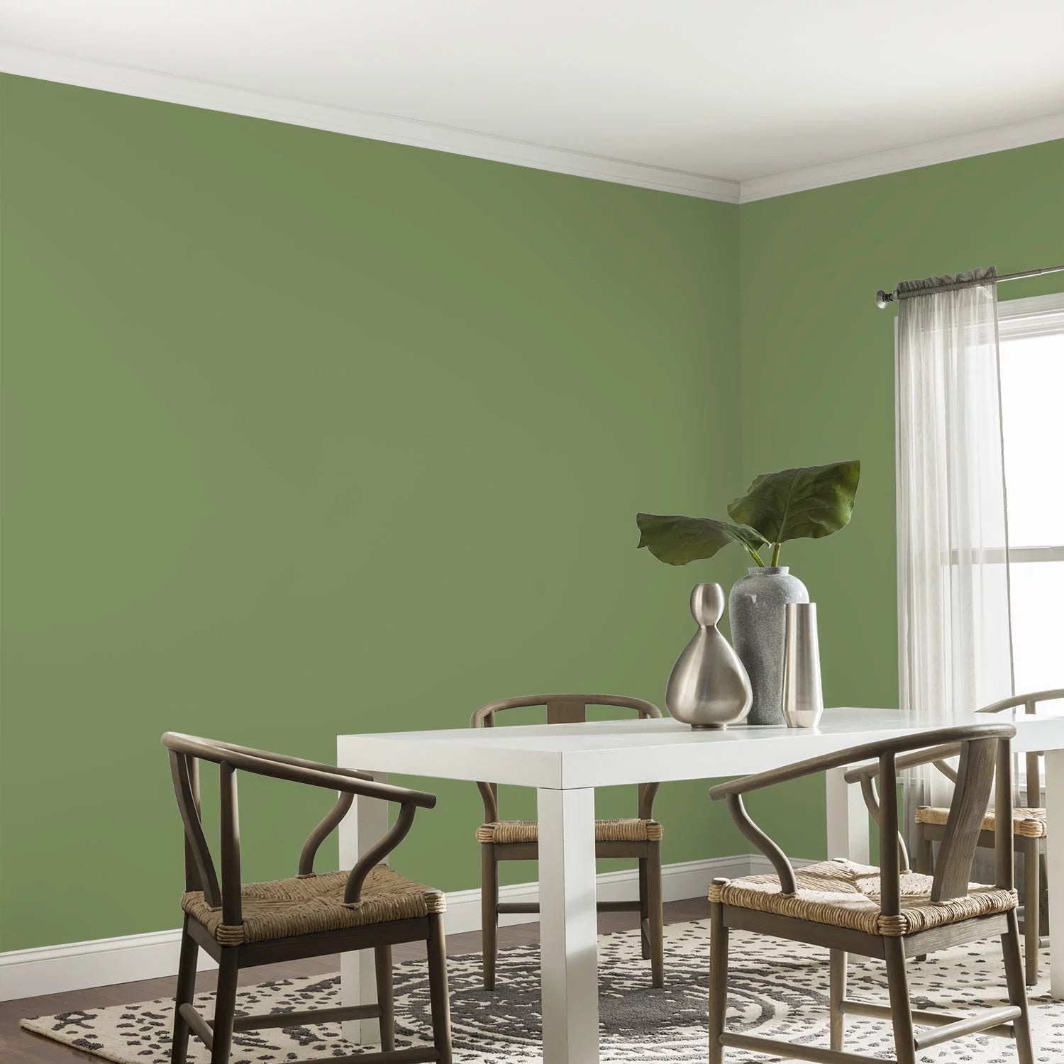 Moss Point Green Eggshell Interior Paint and Primer, 1 Gallon B705